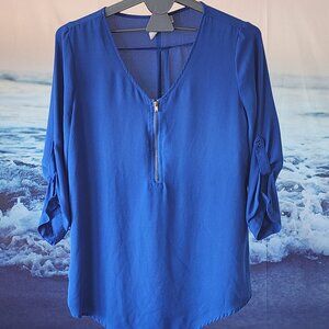 Flowy Blue Top | Tacera | Size Medium